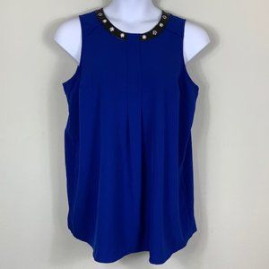 Alfani Top with Faux Leather Trim Size 14W